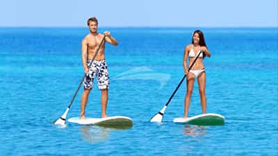 Multiple paddleboards to enjoy