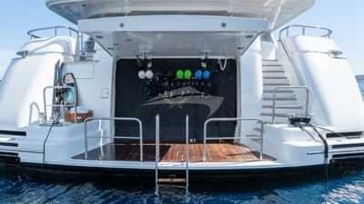 Lower deck swim platform