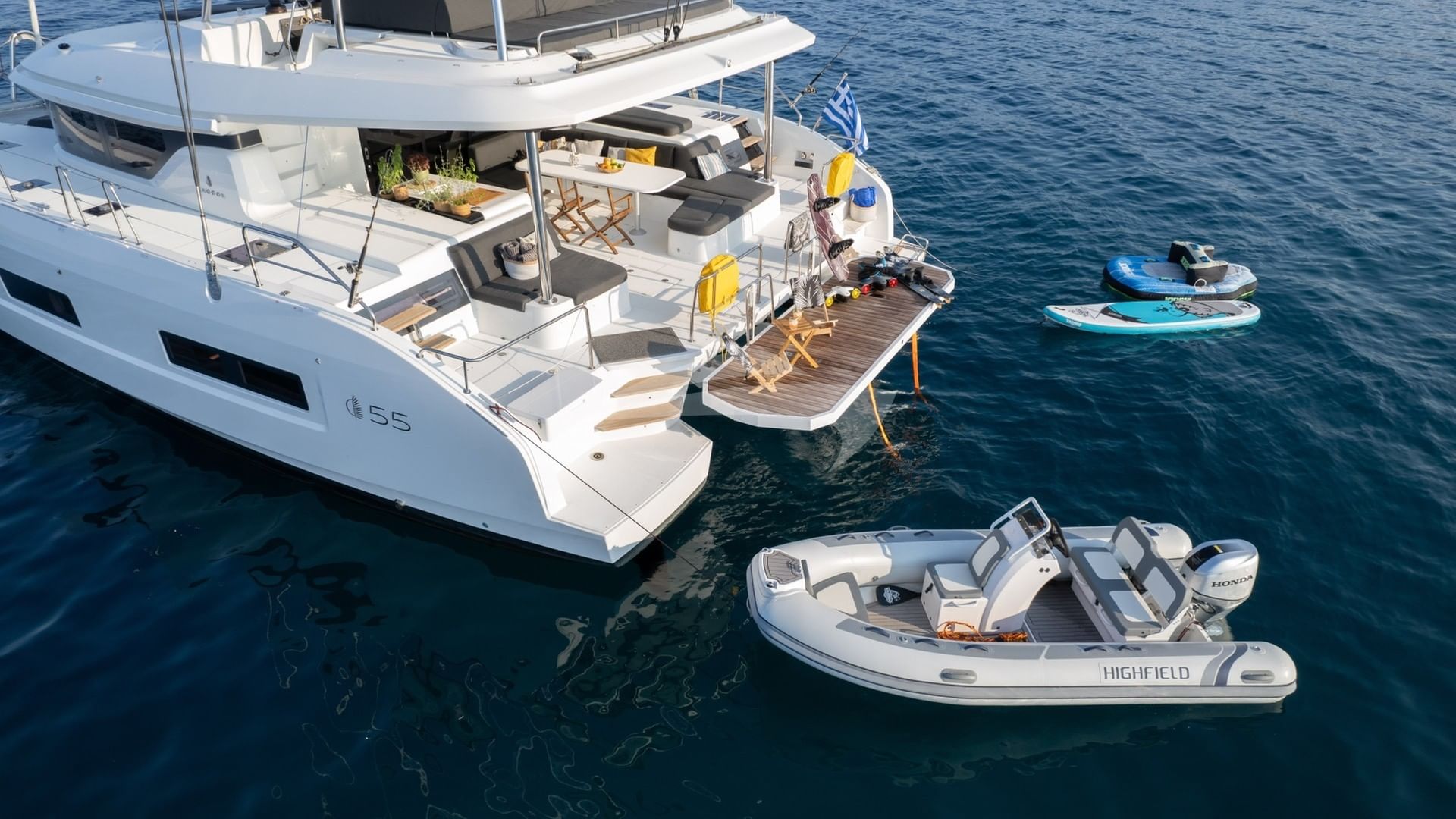 Aft side and water toys