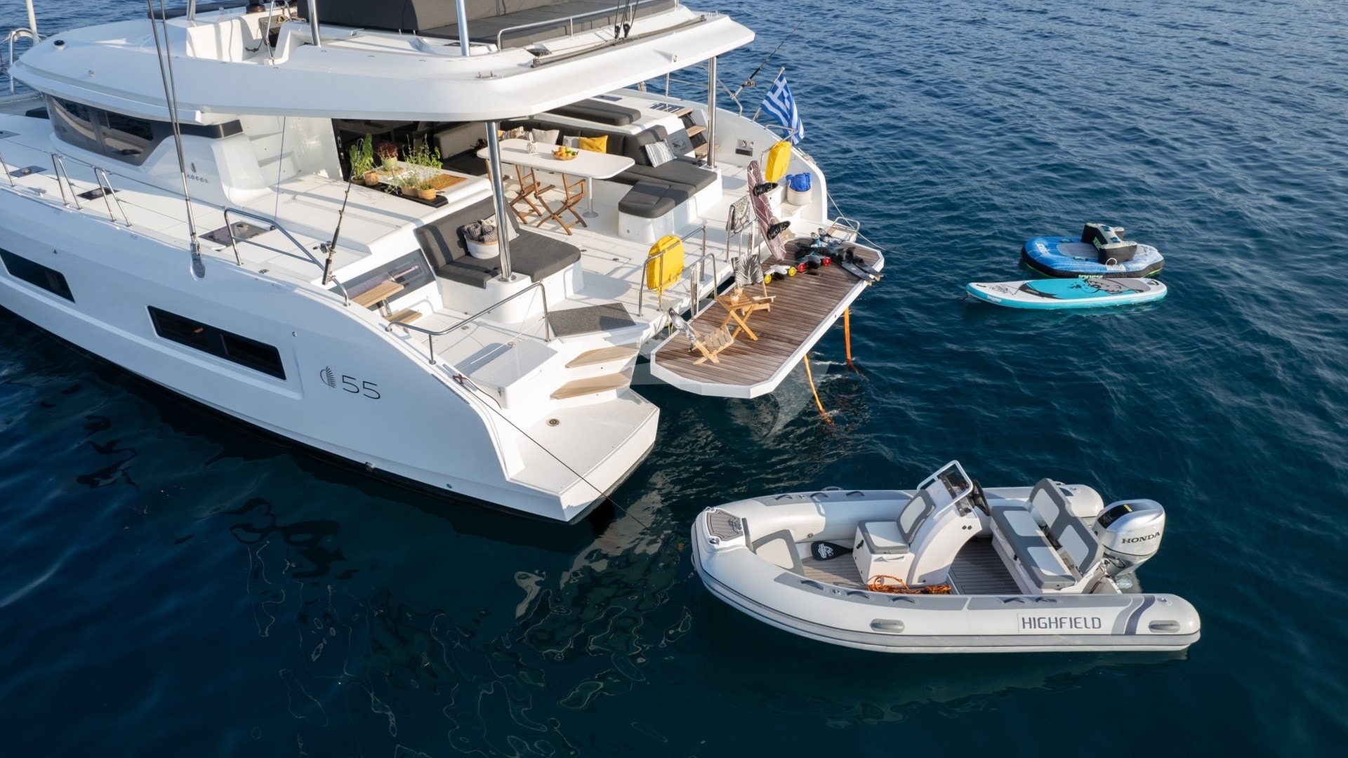 Aft side and water toys