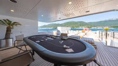 Upper deck aft with casino table