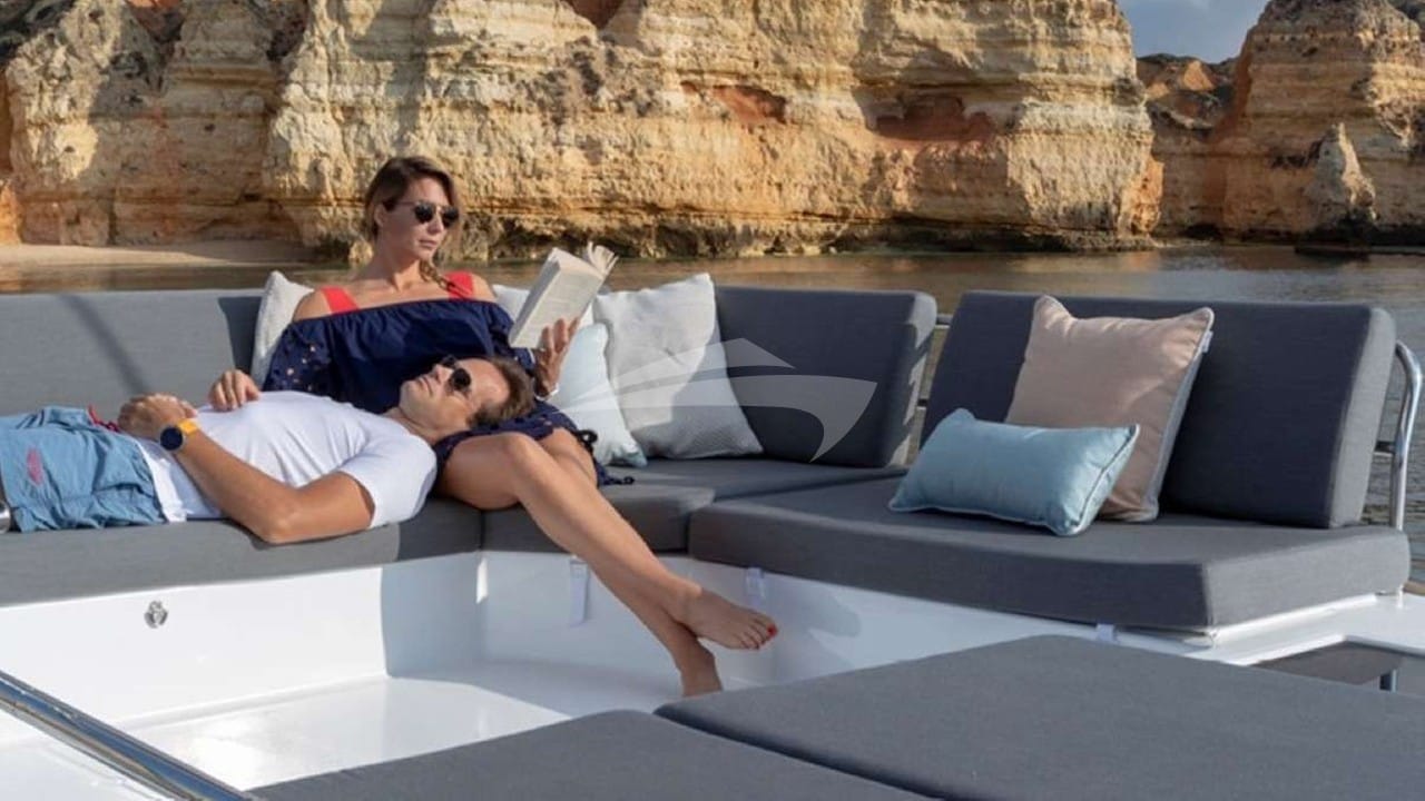 Flybridge lounge area