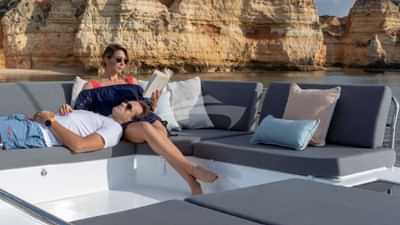 Flybridge lounge area