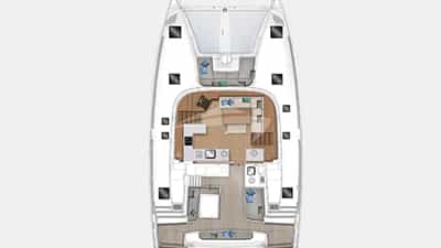 Salon and Aft deck layout
