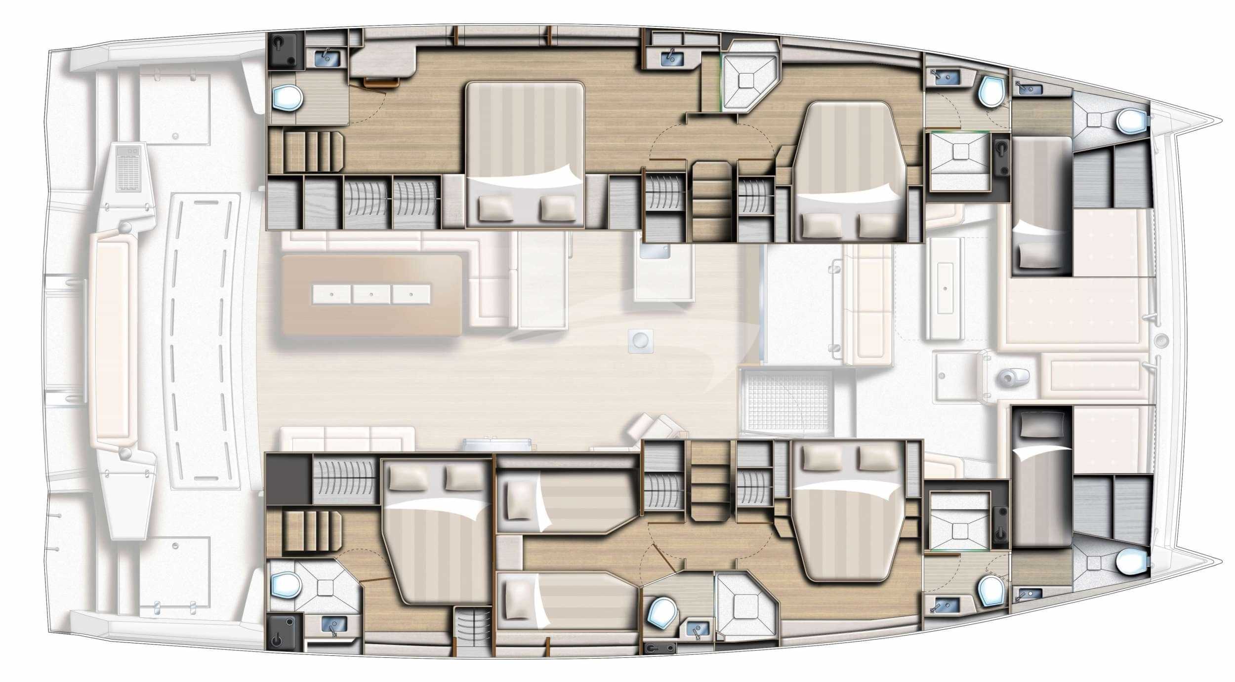 Luxury charter yacht layout diagram for SOUL MATES