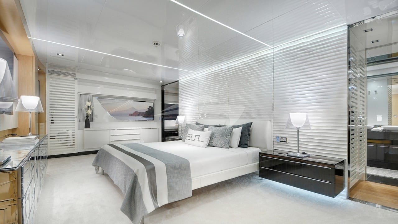 Full beam master stateroom with king size bed