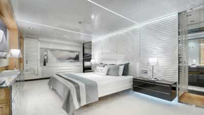 Full beam master stateroom with king size bed
