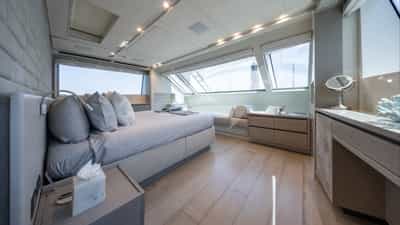 Master stateroom is full beam
