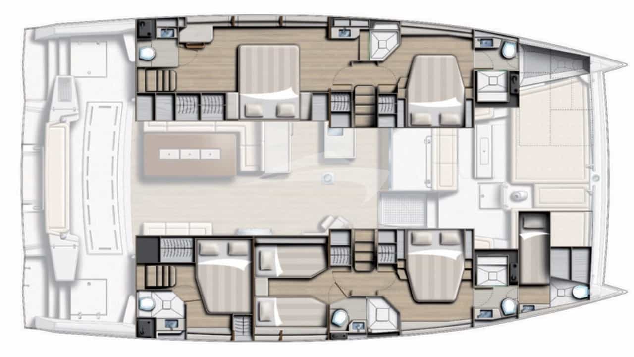 Luxury charter yacht layout diagram for ELENA