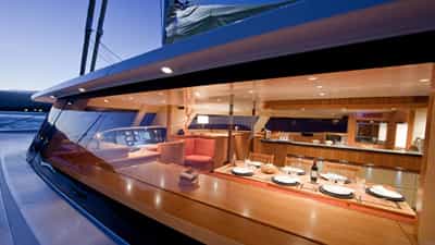 Saloon view by night