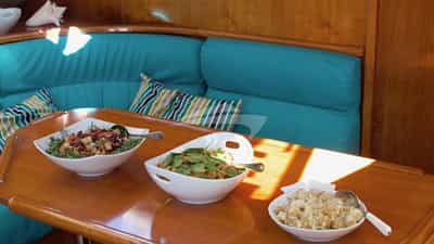 A little buffet in the saloon