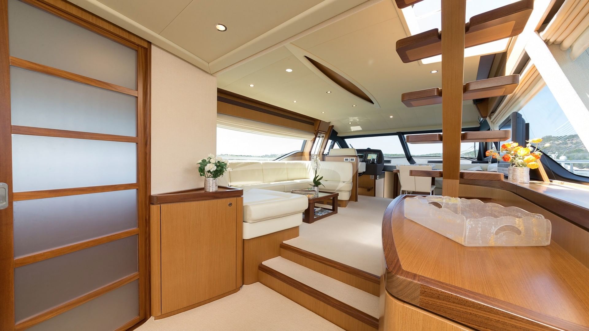 salon entrance - galley closed door on the left