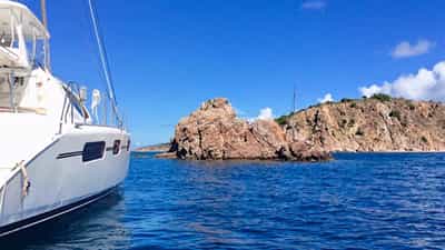 Anchored for snorkeling at the Indians