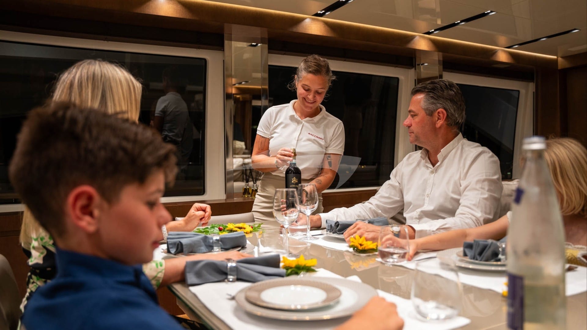 Dinner in the main salon