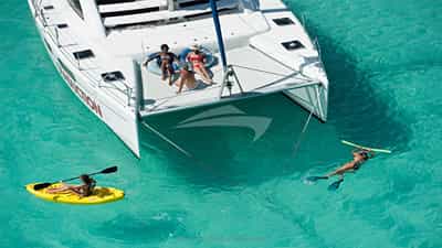 Kayak & snorkeling in clear blue waters