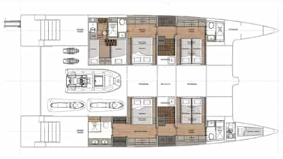 Low deck with aft toys garage - layout