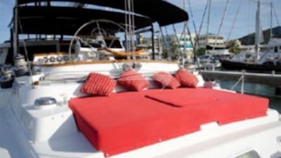 Stern lounging area & helm