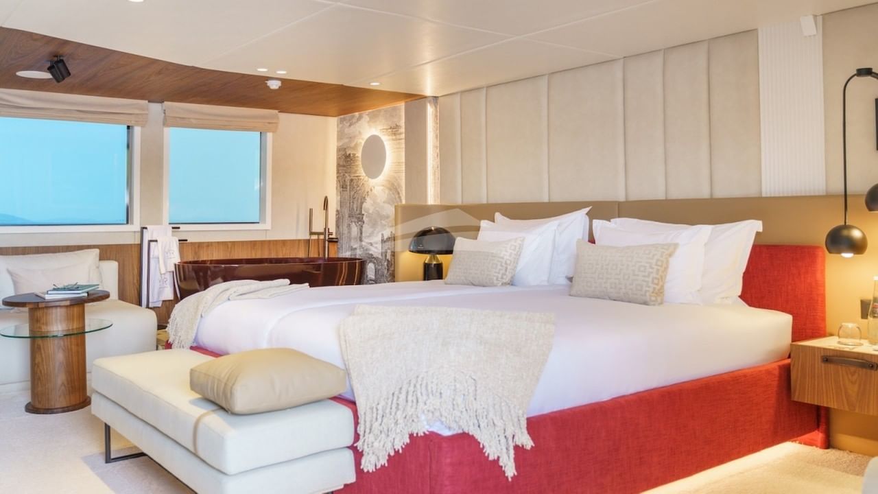 Master stateroom on upper deck