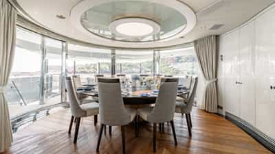 Fine dining on upper deck