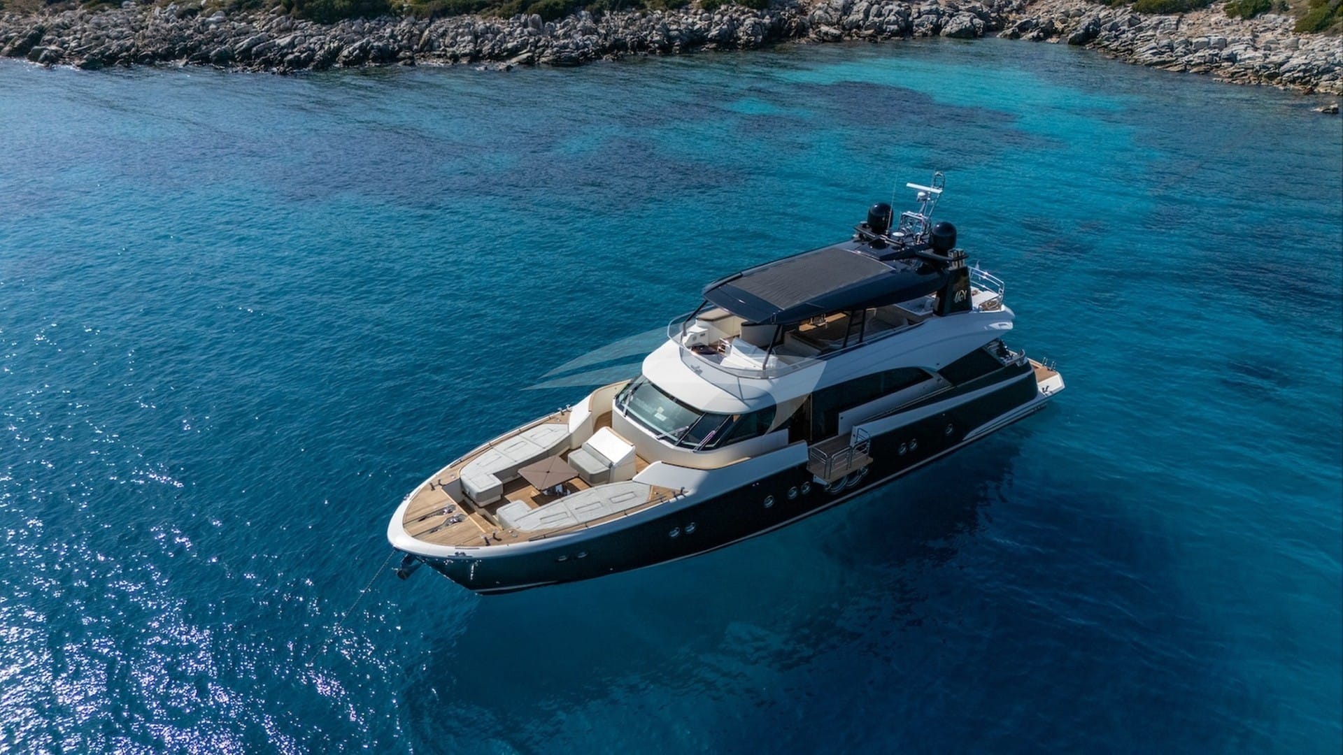 Aerial view at anchor