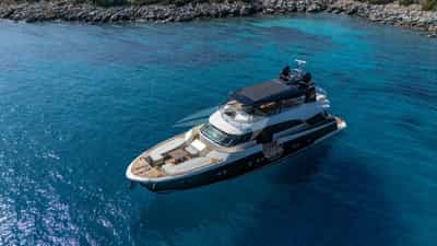 Aerial view at anchor