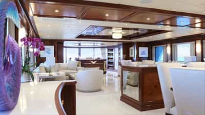 Main salon - view aft