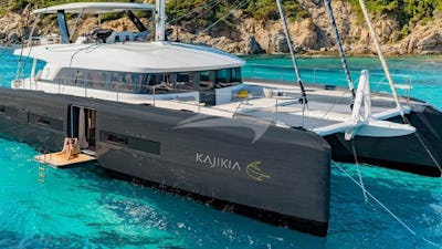 Kajikia at anchor