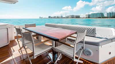Aft deck dining area