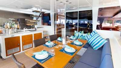 The cockpit dining area