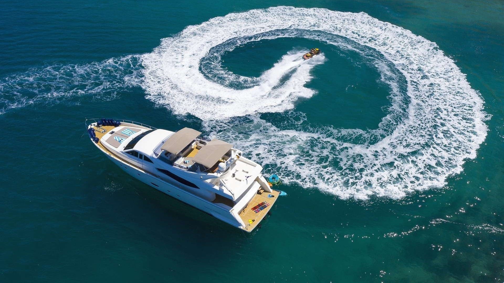 Aerial—at anchor