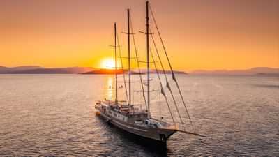 Sunset in remote  anchorage