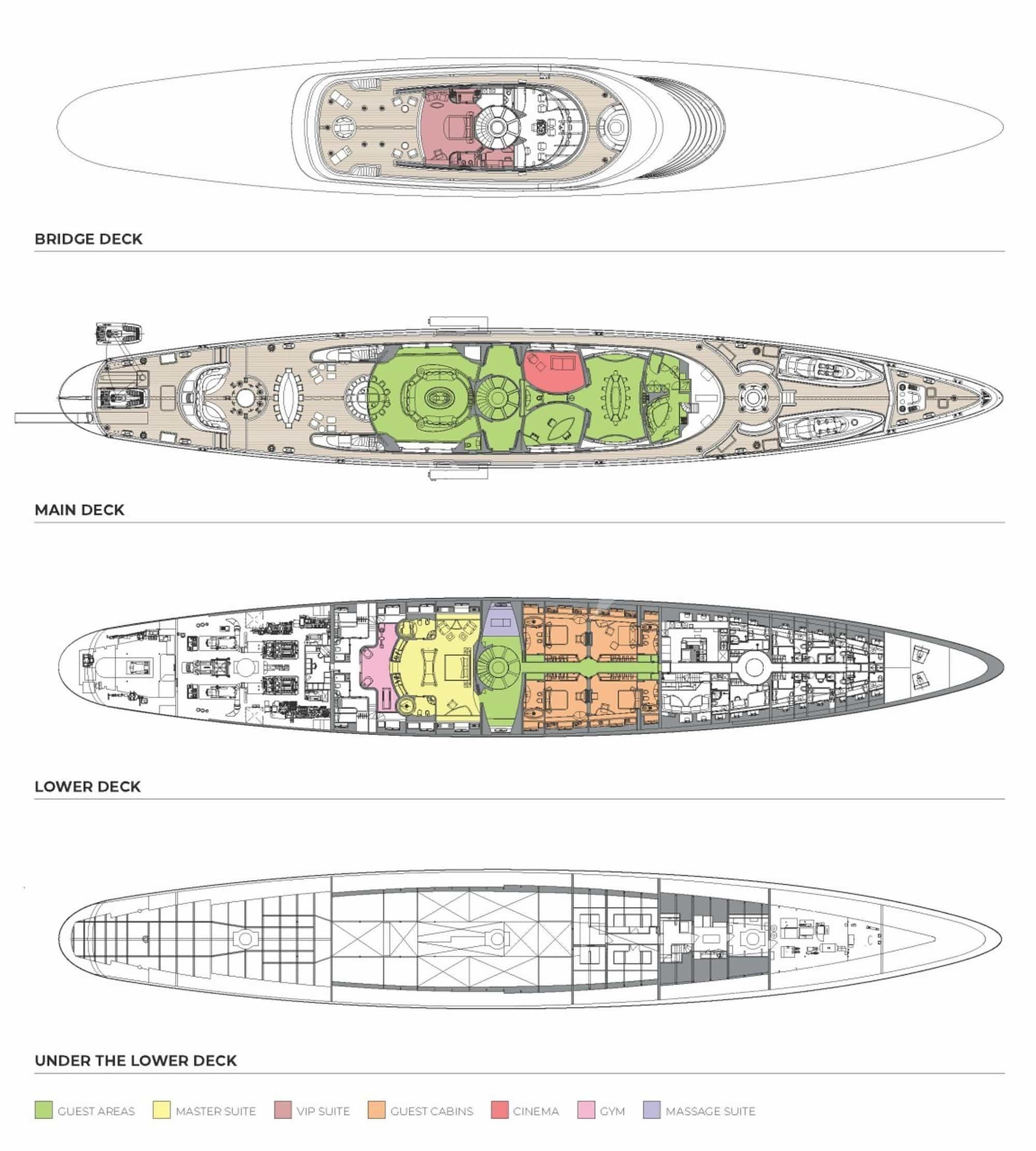 Luxury charter yacht layout diagram for MALTESE FALCON