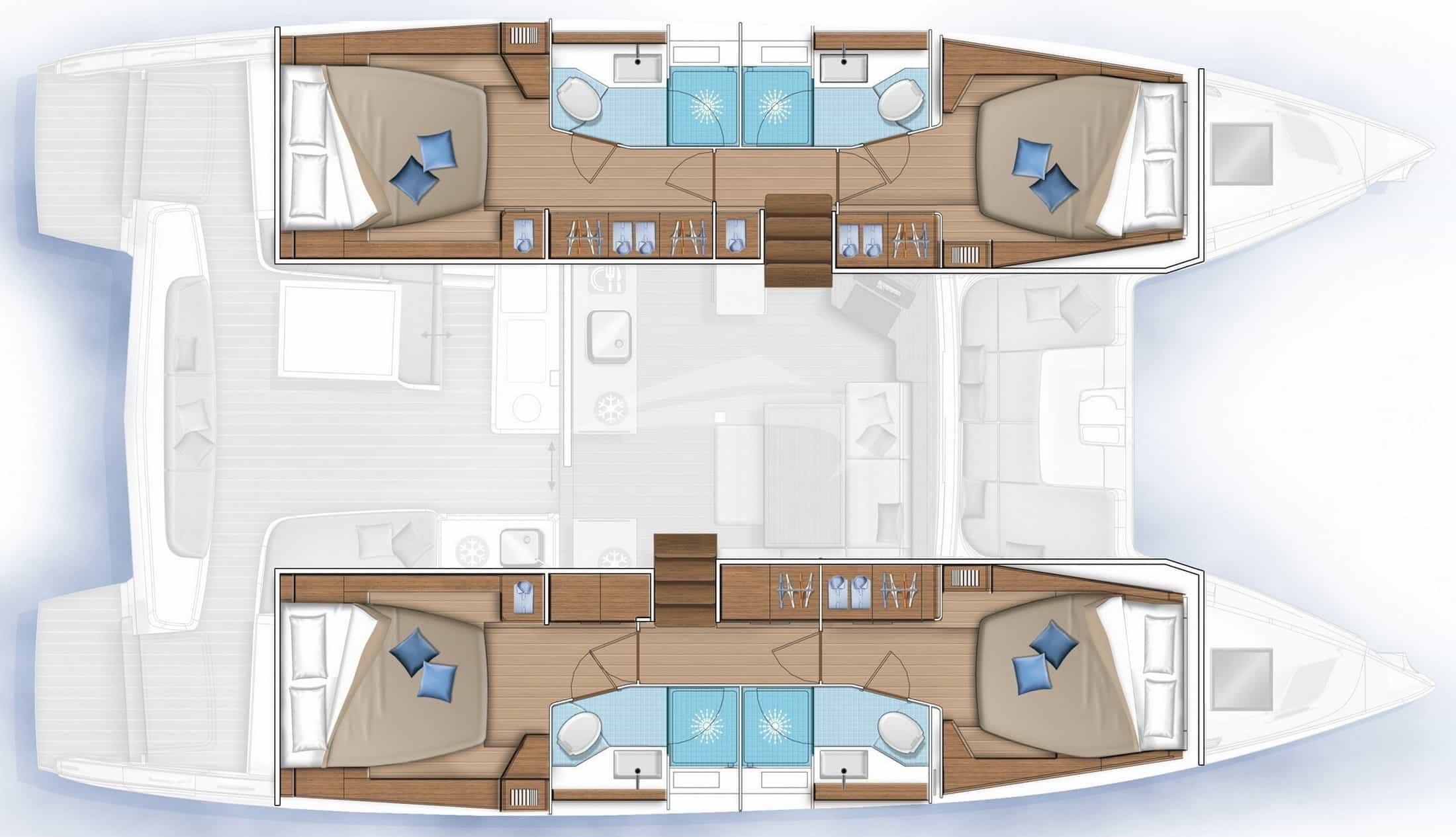Luxury charter yacht layout diagram for EL MARITA