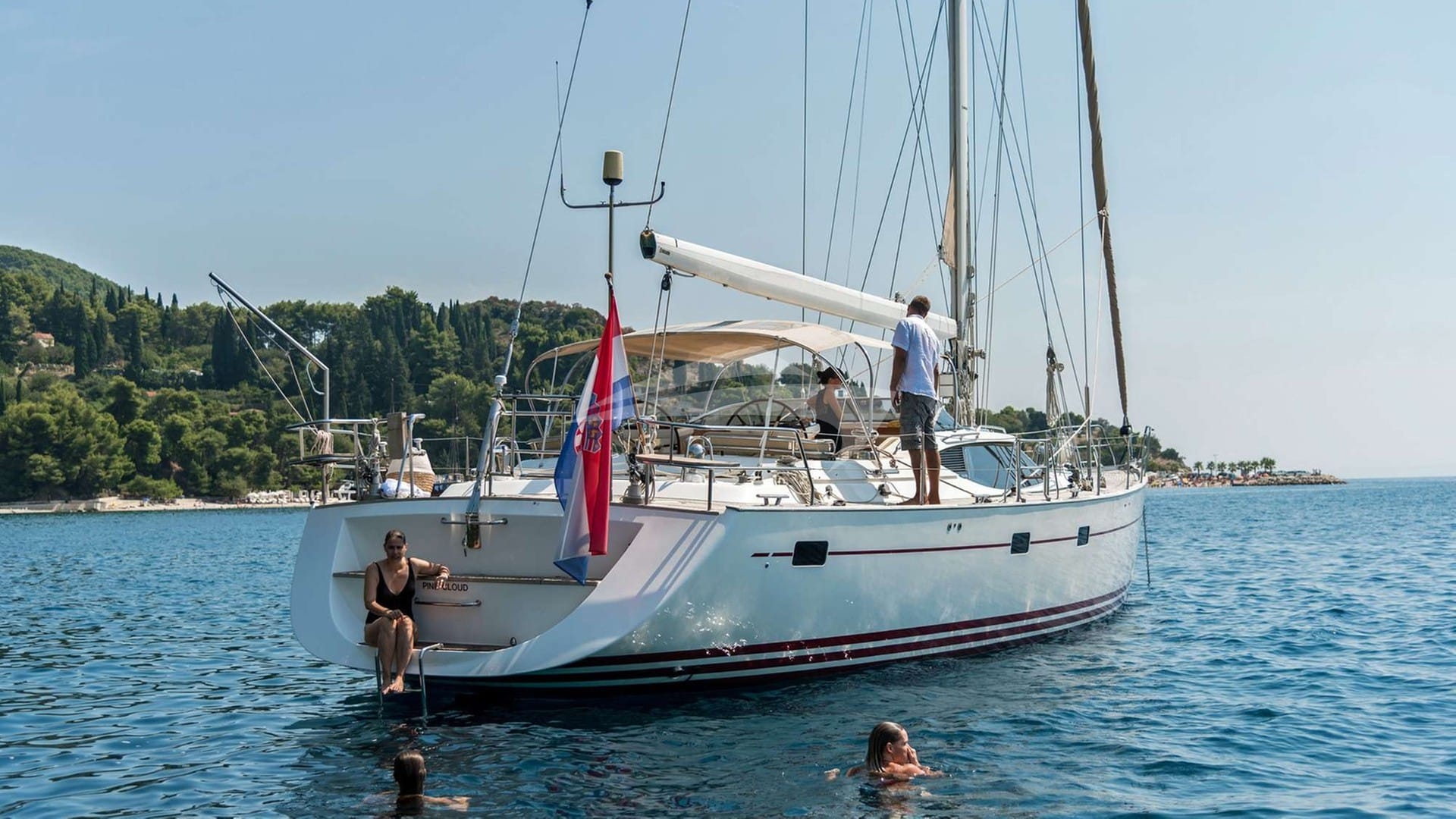 ..after a dip in the clear blue water