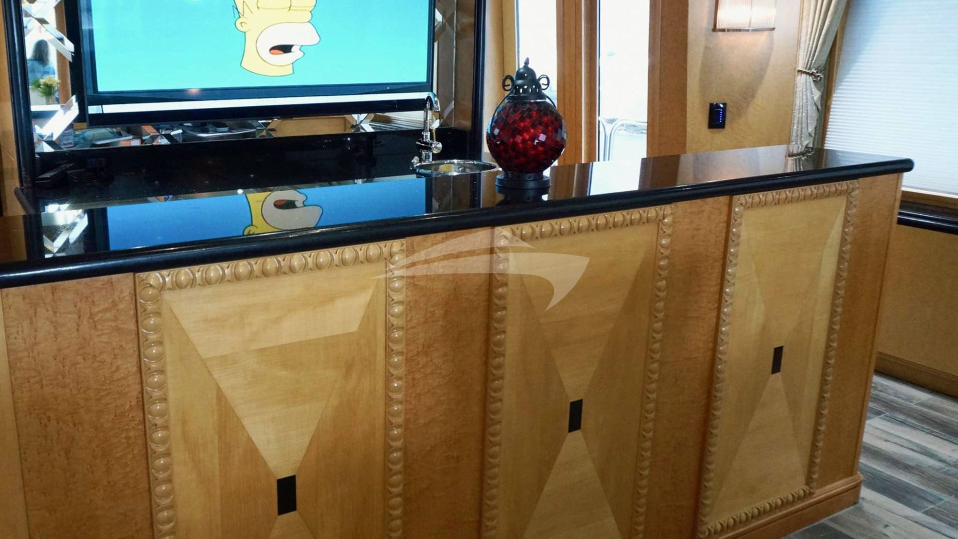 Salon buffet with lifting TV