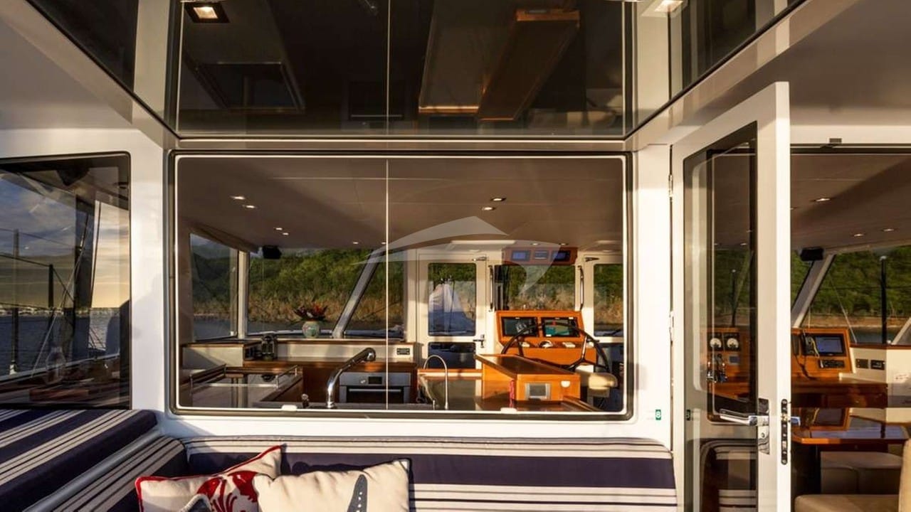 Looking into the saloon from the cockpit