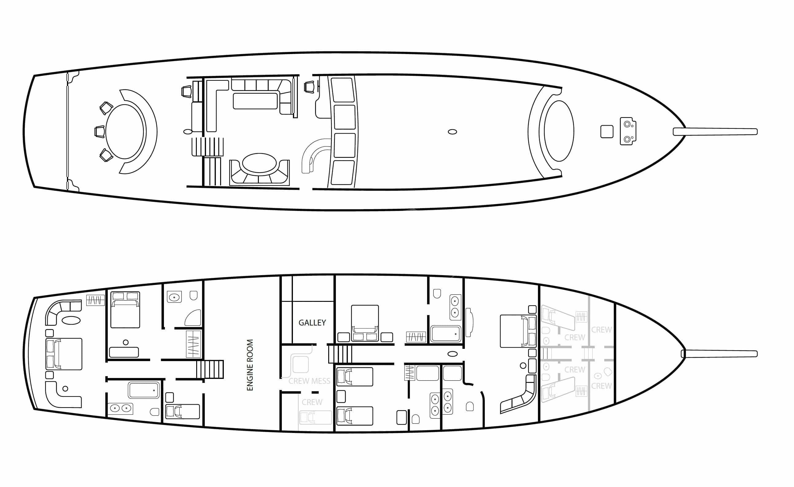 Luxury charter yacht layout diagram for TAKE IT EASIER