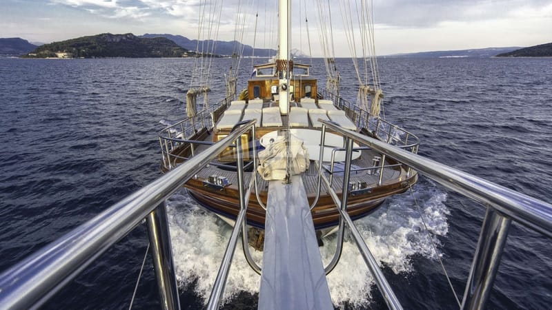 Deck view toward aft