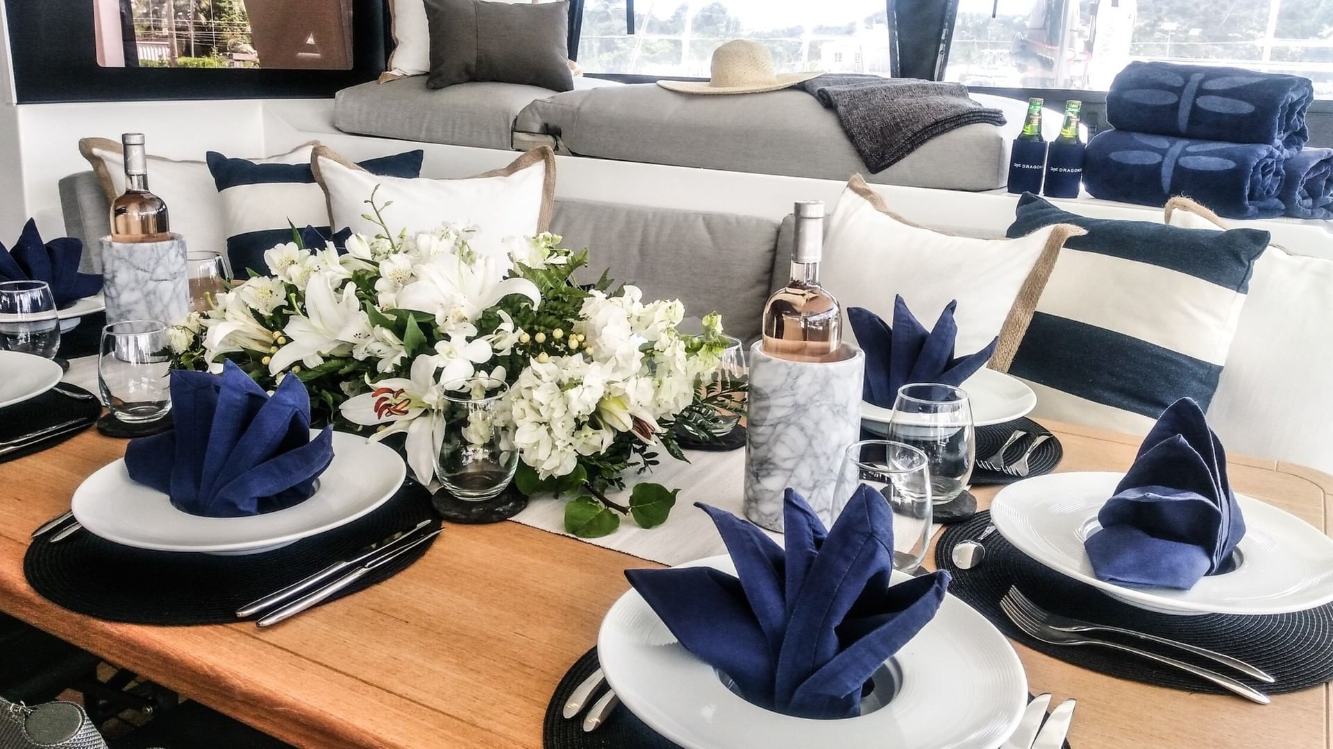 Alfresco dining on the aft deck