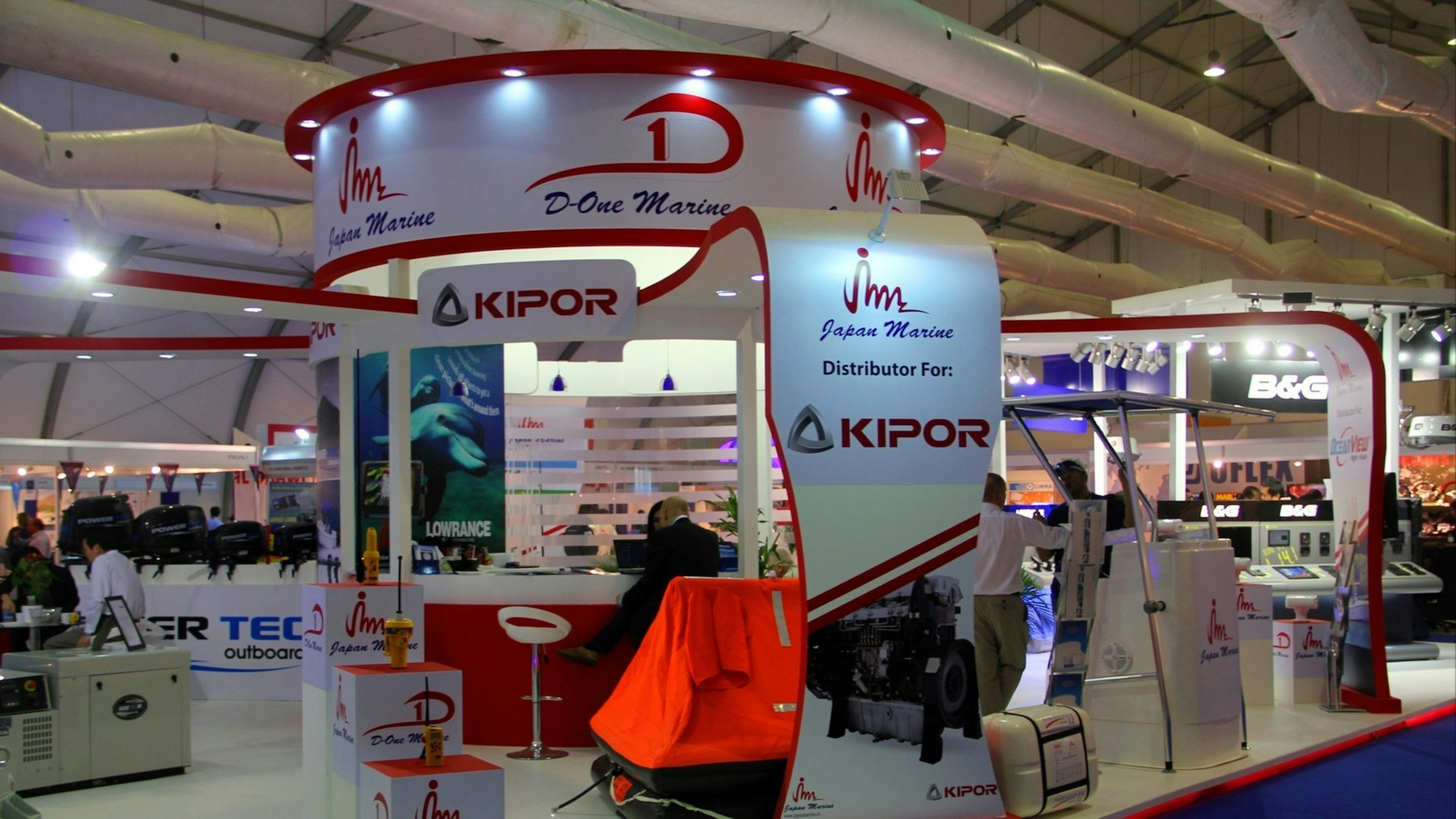 Marine stand during Dubai International Boat Show at Dubai Marina Yacht Club