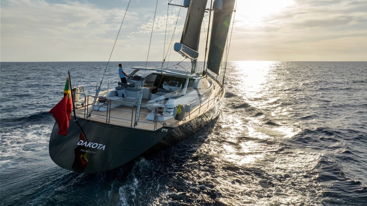 View of stern underway