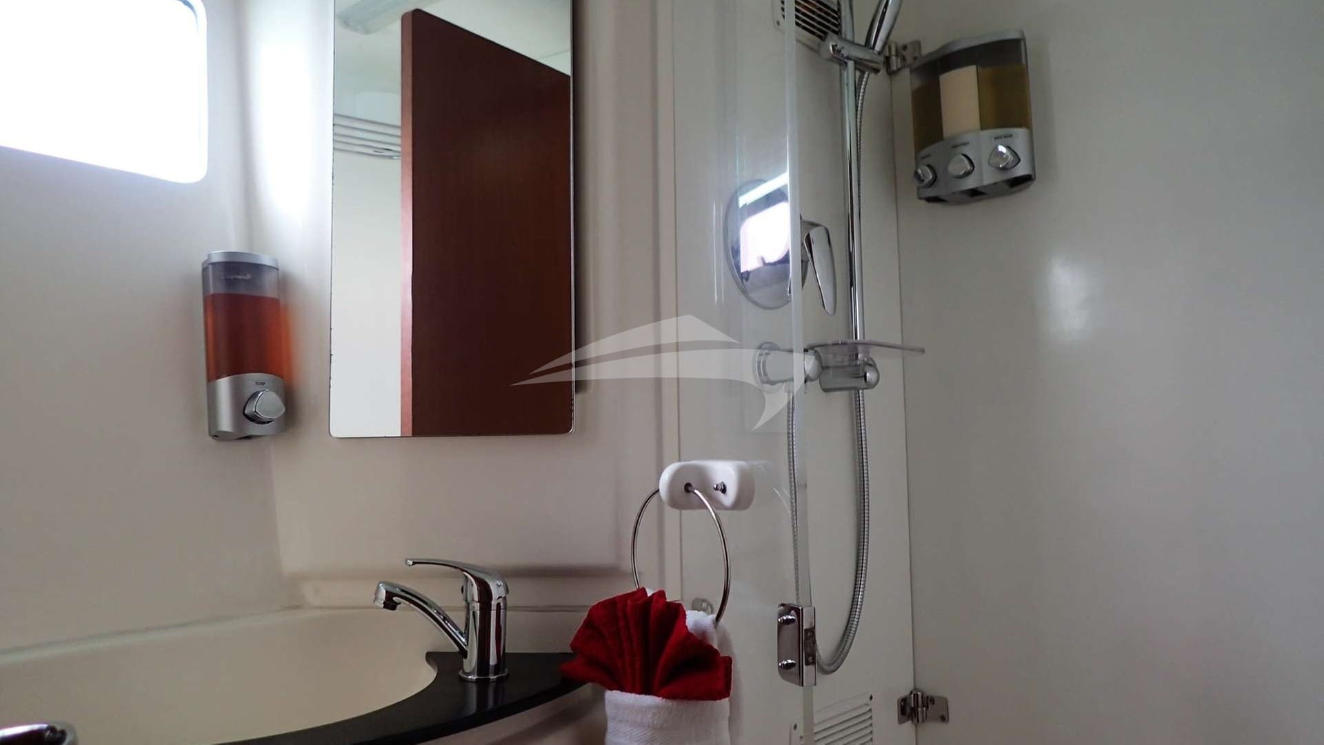 Each cabin has private toilet with separate shower stall