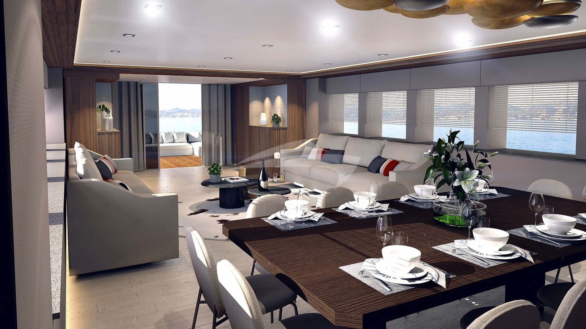 Modern and spacious main salon