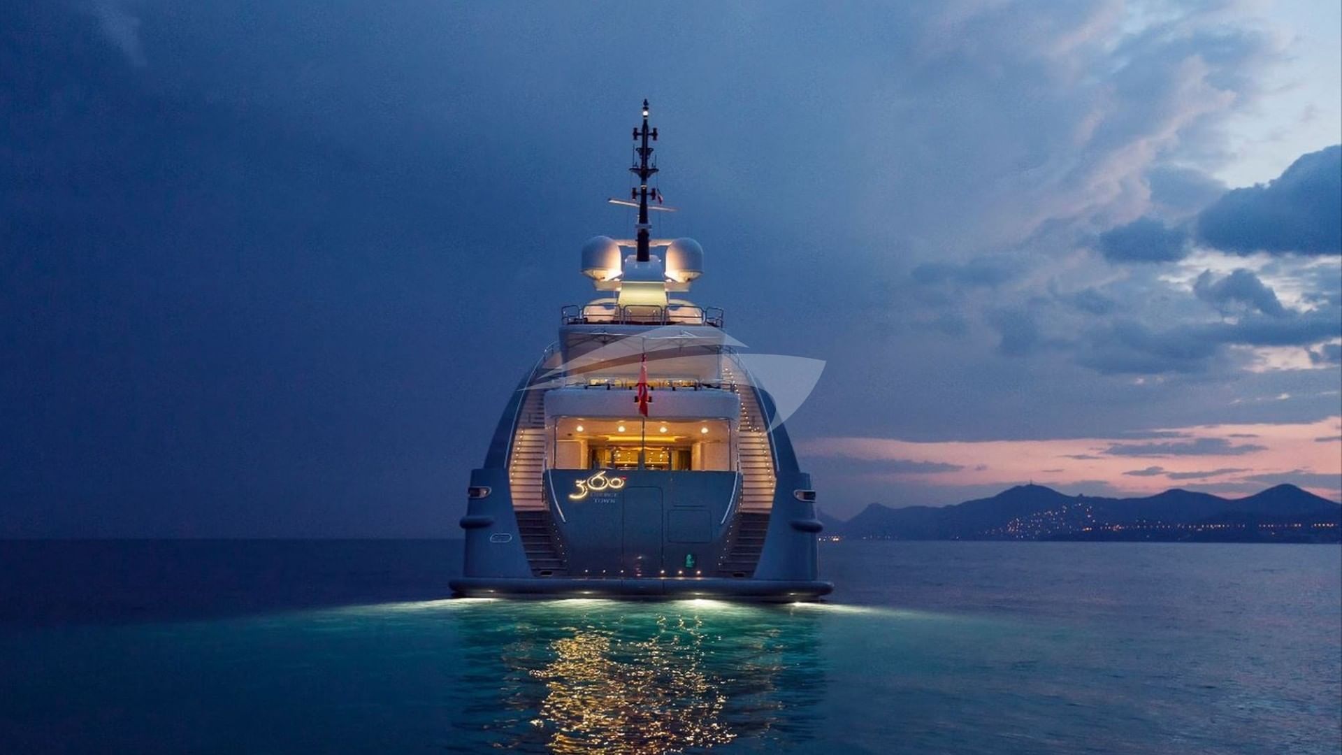 View of aft at night