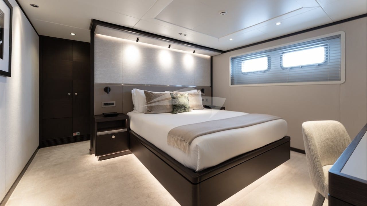 Queen double stateroom on lower deck