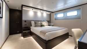 Queen double stateroom on lower deck