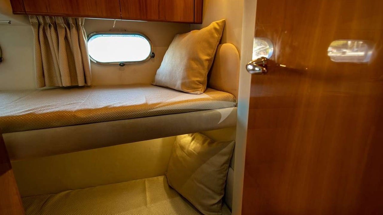 Upper and lower beds cabin