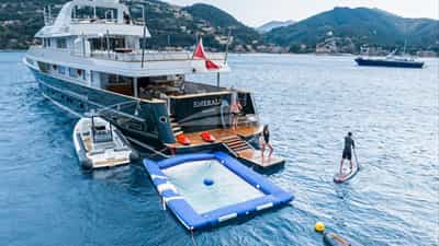 Netted sea pool and toys