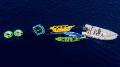 Aerial View of Water Toys