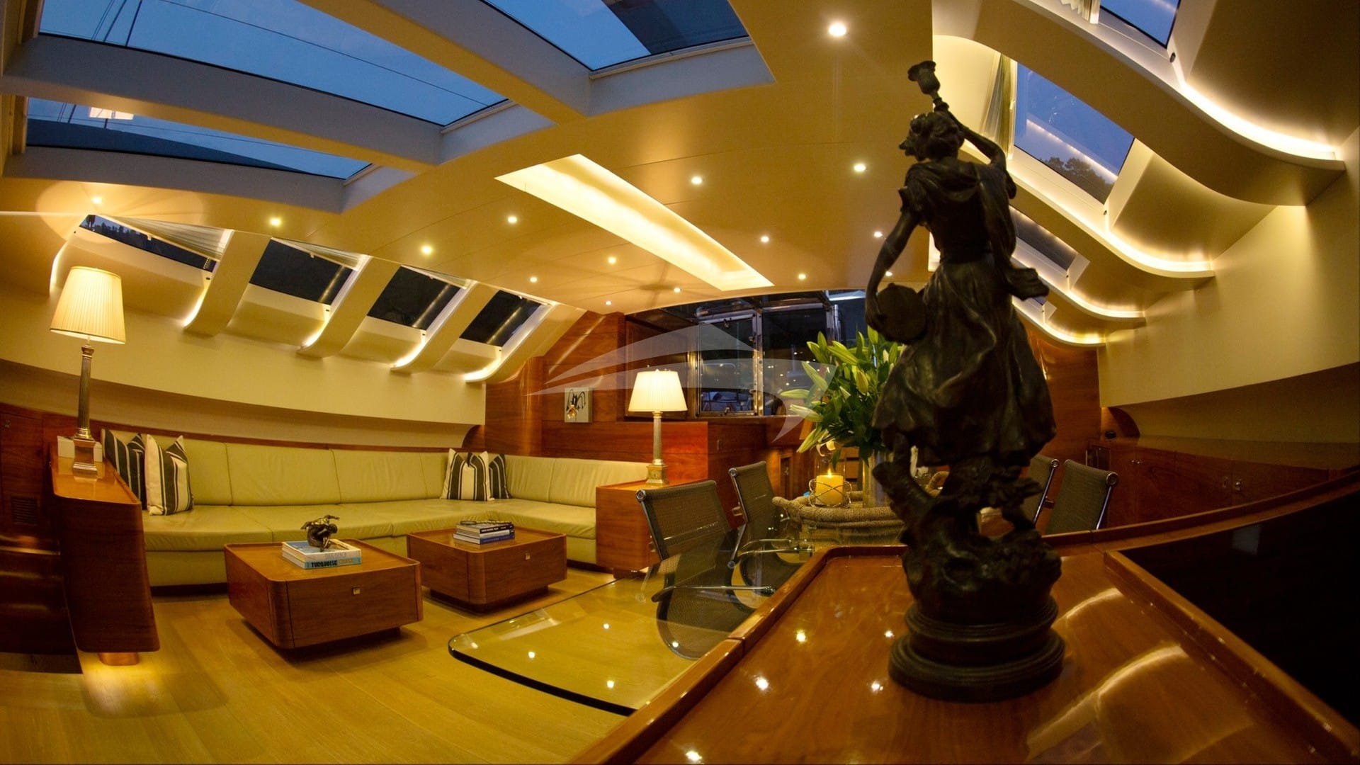 Main saloon in the evening